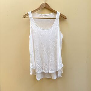MICHAEL STARS Supima Cotton Tank Top White O/S Made In USA
